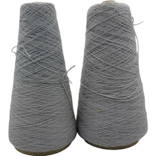 Vintage National Spinning Co 2/29 Turbo-Orlon Acrylic Light Gray Yarn Lot of 2
