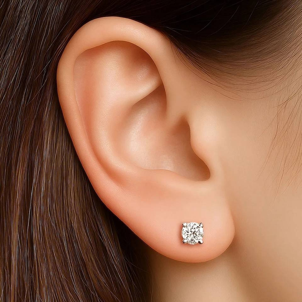 Orecchini Punto Luce in Argento 925 Rodiato Oro Bianco - Immagine 3 di 4