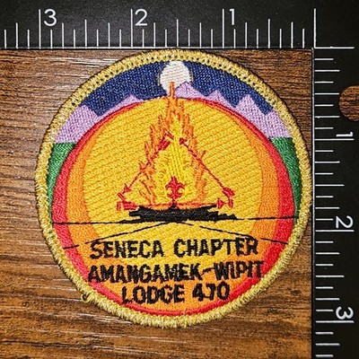 Amangamek Wipit Lodge 470 Seneca Chapter NCAC OA WWW Gold Border BSA Patch