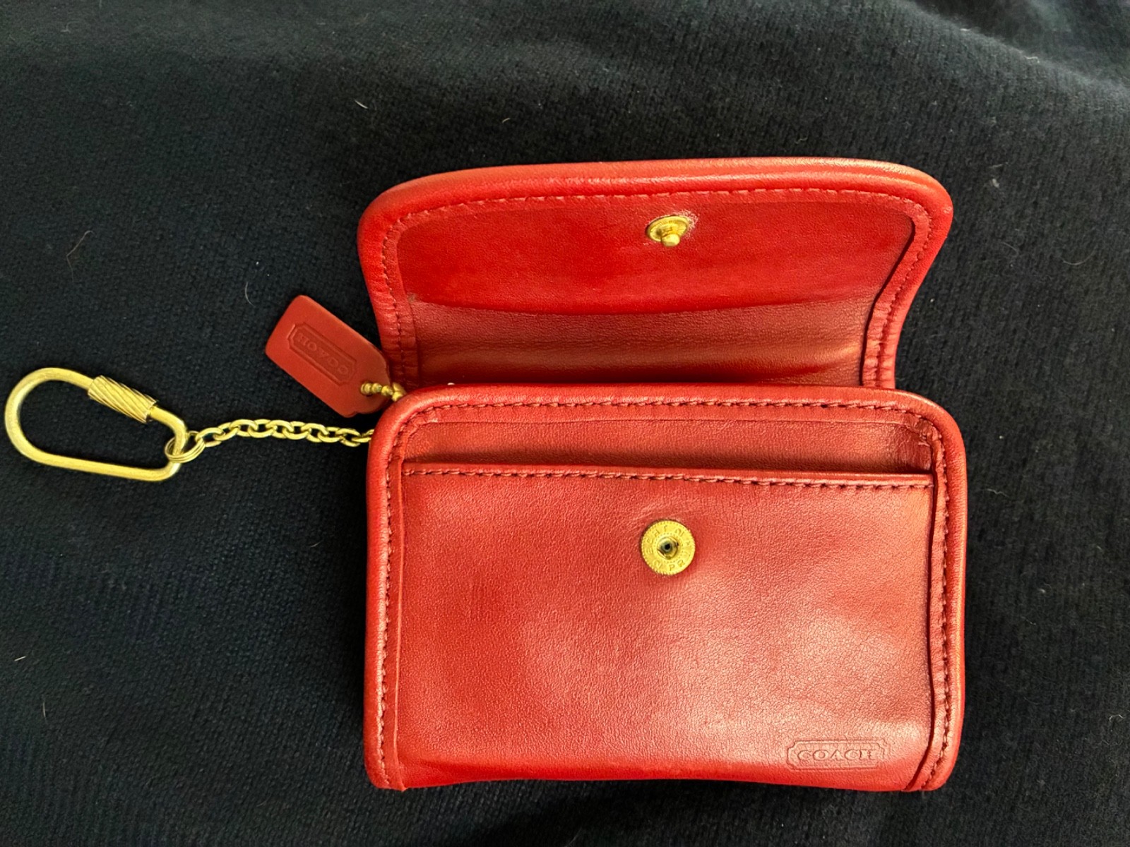 COACH VINTAGE RED LEATHER MULTI FUNCTION PURSE WA… - image 8