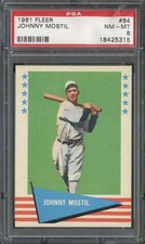 1961 FLEER #64 JOHNNY MOSTIL PSA 8 WHITE SOX *DS15726