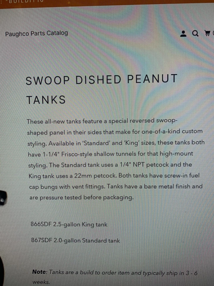 Tanque de gasolina de cacahuete Paughco Frisco plato Foto 2 de 4
