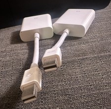 Set of 2 Genuine Apple Mini DisplayPort Adapters, to DVI A1305 and to VGA A1307