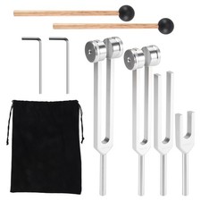 Tuning Fork Set 128Hz, 136.1Hz, 512Hz,4096Hz of Tuning Forks with Reflex6454