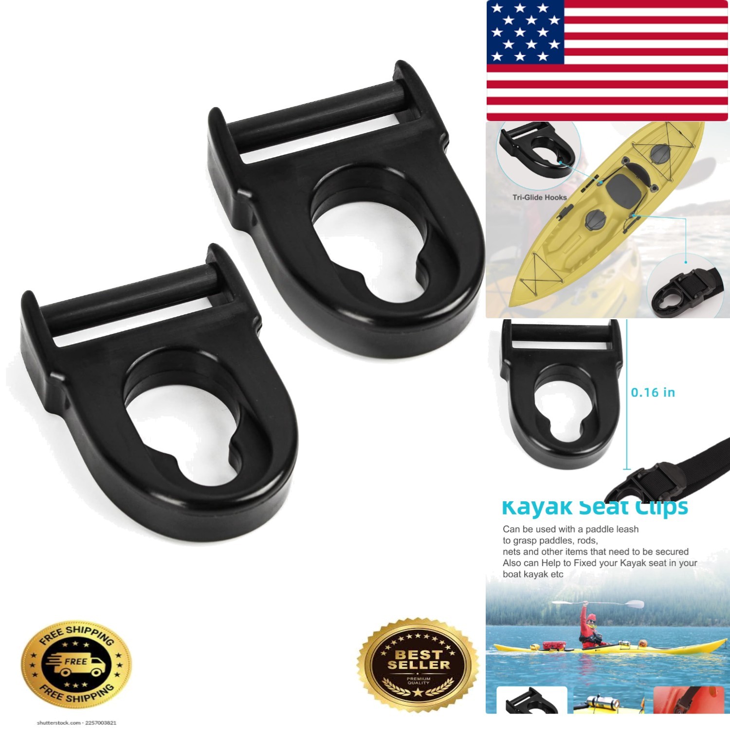Replacement Seat Clips, Easy Install For Lifetime Emotion Kayaks &ndash; 2 Pack