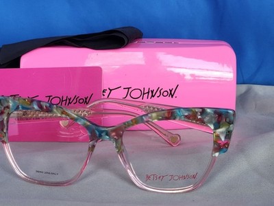 New Women's Betsey Johnson Eyeglass Frame Kitsch Queen Pink Plastic 53-17-140