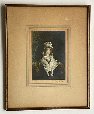Antique  Cherry Ripe  Print Litho John Everett Millais Signed Taber Prang Art Co