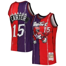 Men's Mitchell & Ness Vince Carter Purple/Red Toronto Raptors Hardwood Classics