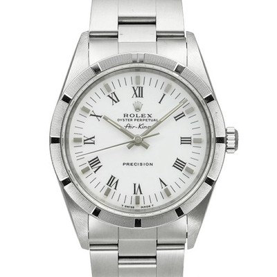 ROLEX Air King 14010 Weiß Gehäusegröße 34mm x 34mm Gebrauchte Herrenuhr #62916