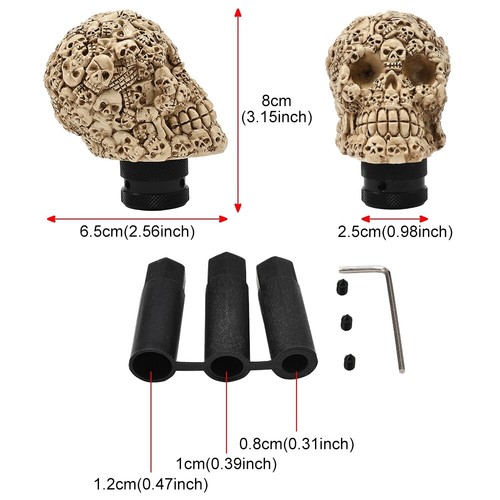 Palanca de cambios universal Skull Gear Skeleton coche manual palanca de cambios beige - Imagen 7 de 9