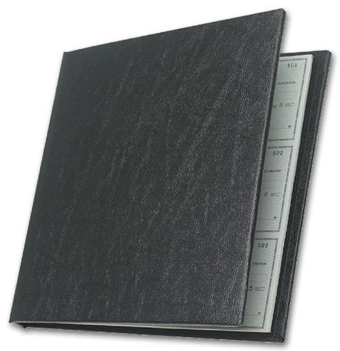 ABC Leather Executive Check Cover - 3-on-a-Page Deskbook Holder 9.5x9 Inch Black