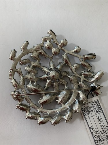 De Colección Muestra Carolee Pin Grande Cristal Floral Broche 3.5" 40 Aniversario JC341 - Imagen 5 de 5