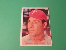 1957 TOPPS JOE LONNETT #241 ROOKIE CARD PHILLIES HIGHER HIGH GRADE NO CREASES. rookie card picture