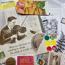 Vintage Junk Journal Ephemera lot 100 Piece