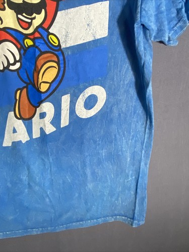 Super Mario 2021 Nintendo Size M 100% Cotton Blue Washed Color - Picture 5 of 15