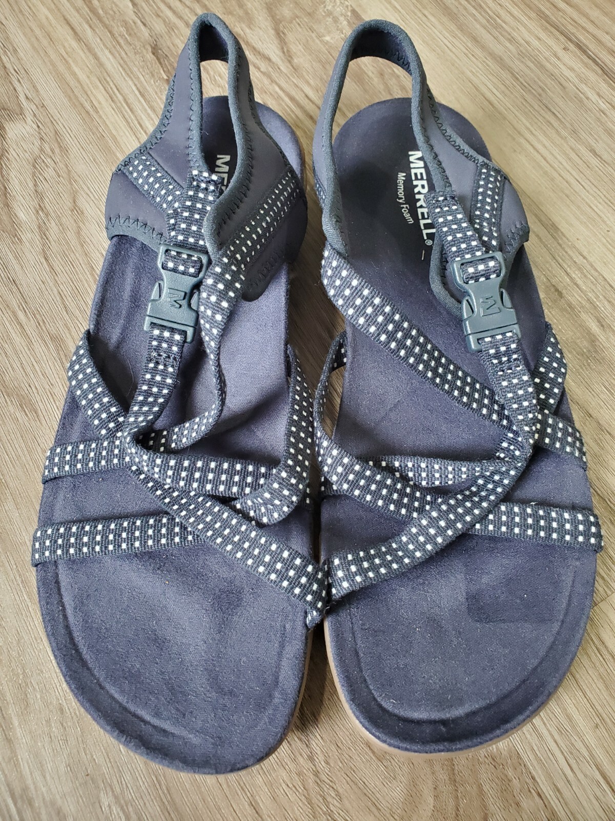 Merrell Women's District Muri Lattice Navy Strappy Sandals Size 8 Blue