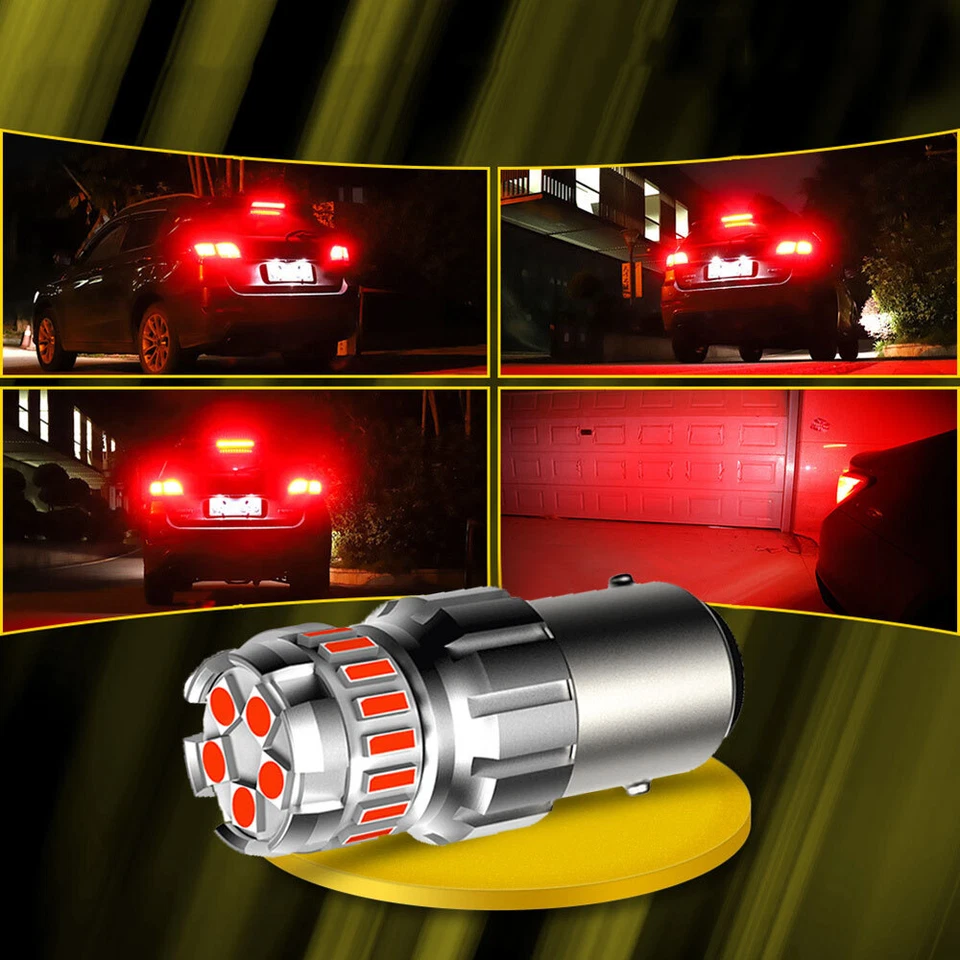 2x 1157 LED Bulbs Red Tail Stop Brake Turn Signal Lights 2057 2357 7528 BAY15D — 第 2/4 张图片
