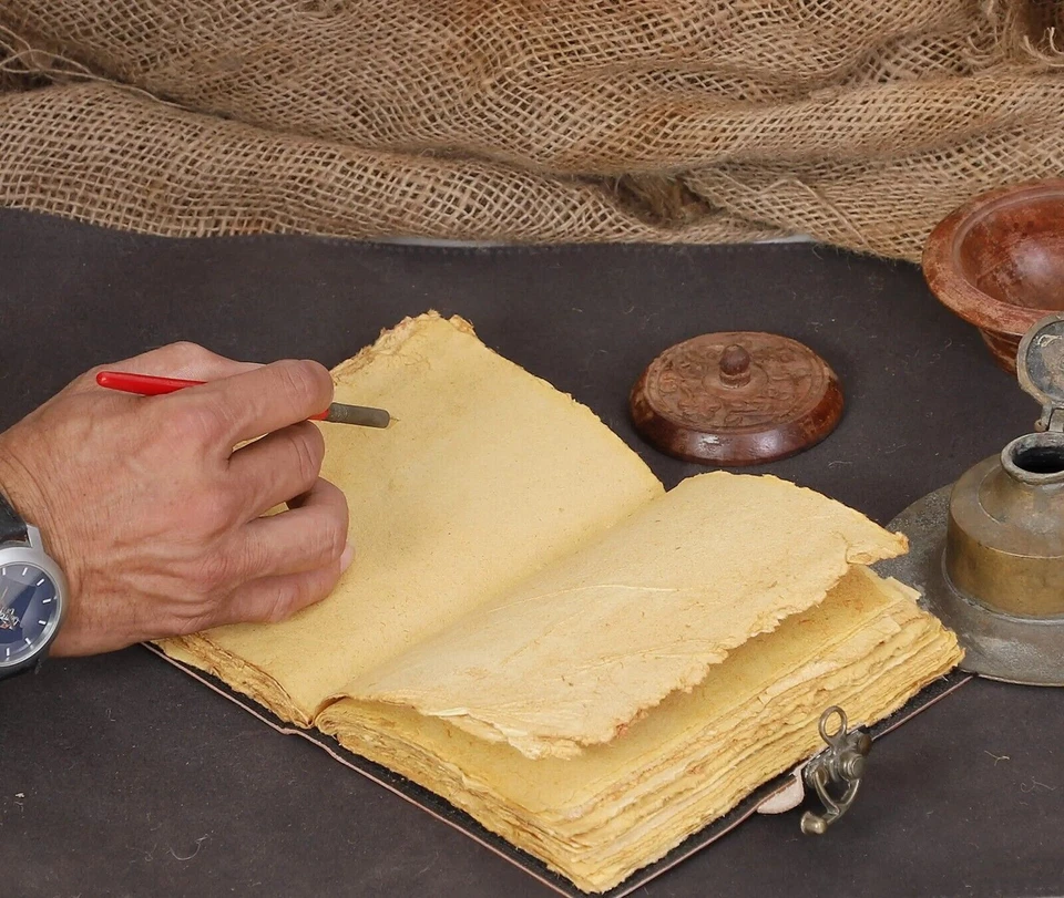 Blank Book Of Shadows Journal With Lock Vintage Handmade Leather Diary Halloween - Image 2 of 4