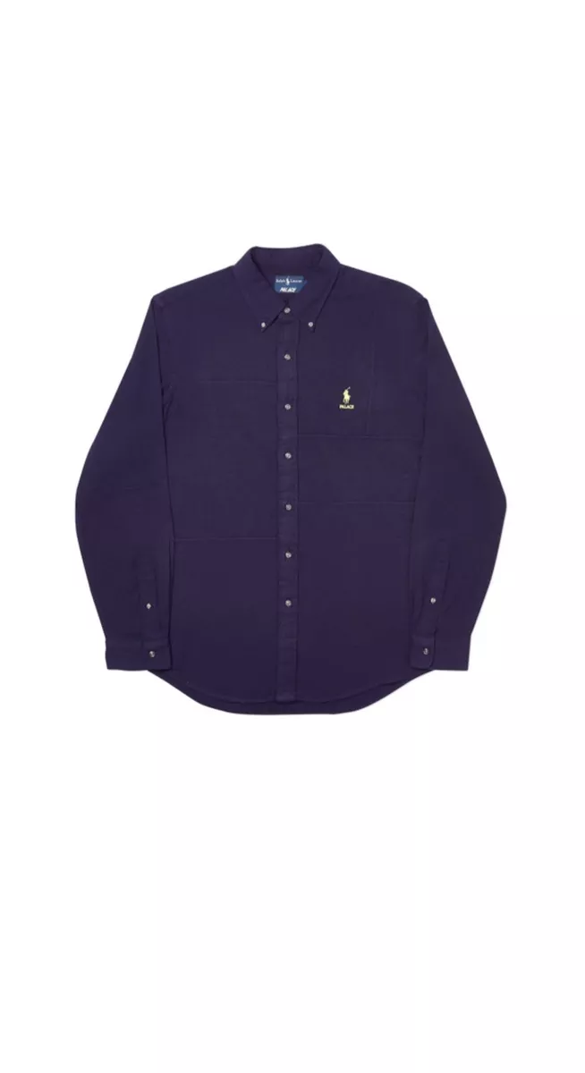 Palace Polo Ralph Lauren B.D. Shirt Flannel Pieced XL Extra Large Palazzo Purple