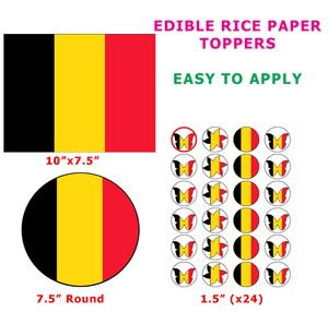 Drapeau Belge Gateau Cupcake Topper Sur Papier De Riz Design Cupcake Papillon Fleur Ebay