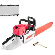 52CC 20" Gasoline Chainsaw Powered Wood Cutting Engine Gas Crankcase Chain Saw 9