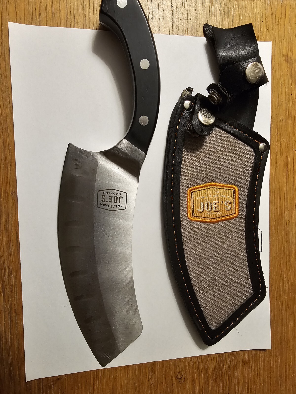 Oklahoma Joe's Blacksmith Cleaver & Chef Knife with Holster,Silver
