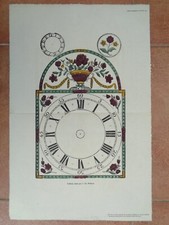 Grande Incisione Antica Quadrante Orologio Pendolo Pellerin Disegno Epinal