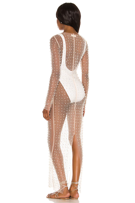 Beach Bunny Champagne Nights Mesh Dress Nude Cover Up M NWOT $159
