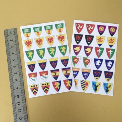 Britains Deetail Mittelalter Ritter Schild Aufkleber Restposten Duo x48 (Repro)