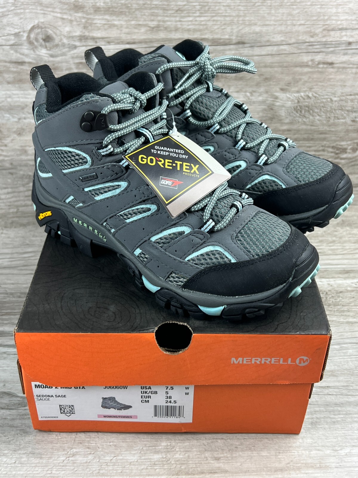 Nueva Bota de Senderismo Merrell Moab 2 MID GTX J06060W Sedona Sage Para Mujer 7.5 Ancho