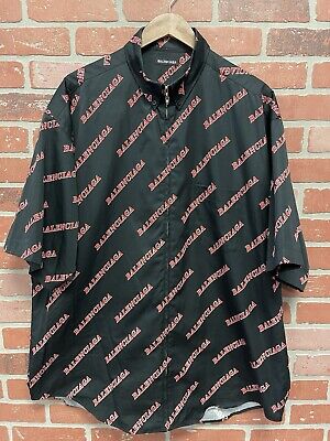 Size L - Balenciaga Black & Red Sporty Allover Logo Size L - Balenciaga Black & Red Sporty Allover Logo