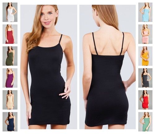 COTTON SPANDEX EXTRA LONG CAMI CAMISOLE 