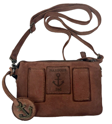 HARBOUR 2nd Cognac Suede Leather Adjust 3 Way Crossbody Clutch