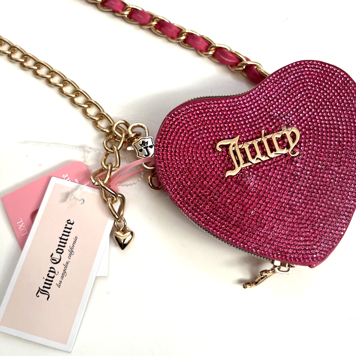 NWT Juicy Couture Pink Rhinestone Belt Bag Juicy Couture Let it shine Roll Bag Hot Pink | Mercari main image 2