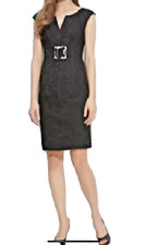 NWOT Eliza J Jaquard Buckle Dress Black Size 2