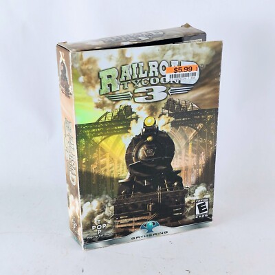 SEALED Railroad Tycoon 3 Small Box PC Game for Windows XP & Win 98 CD-ROM 2003