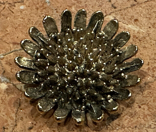 MUSI GOLD SHOE CLIPS FLORAL BRUTALIST SUNFLOWER BLACK SILVER FILIGREE LOT 2 PAIR - Picture 8 of 16