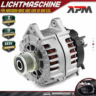 Lichtmaschine Generator 220A 14V für Mercedes-Benz S-Klasse W221 C216 63 AMG 5.5