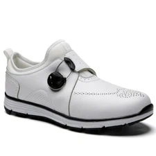 Men Leather Golf Shoes Breathable Golfer Sneakers Outdoor Golfing Athletic Boots