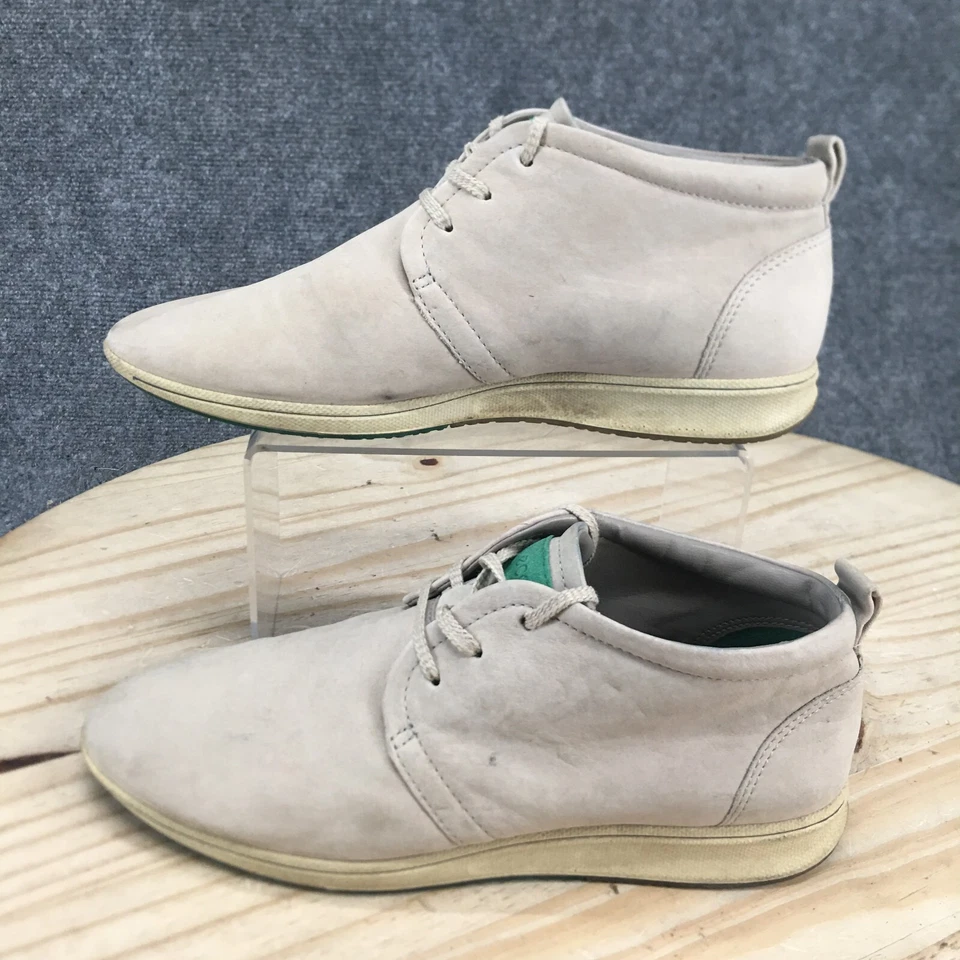 Botas Ecco para mujer 38 Damara Chukka cuero crema con cordones tobillo punta redonda Foto 2 de 4