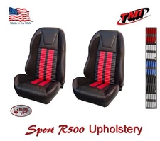 Sport R500 HIgh Back Front & Rear Seat Upholstery 1969-70 Mustang Fastback