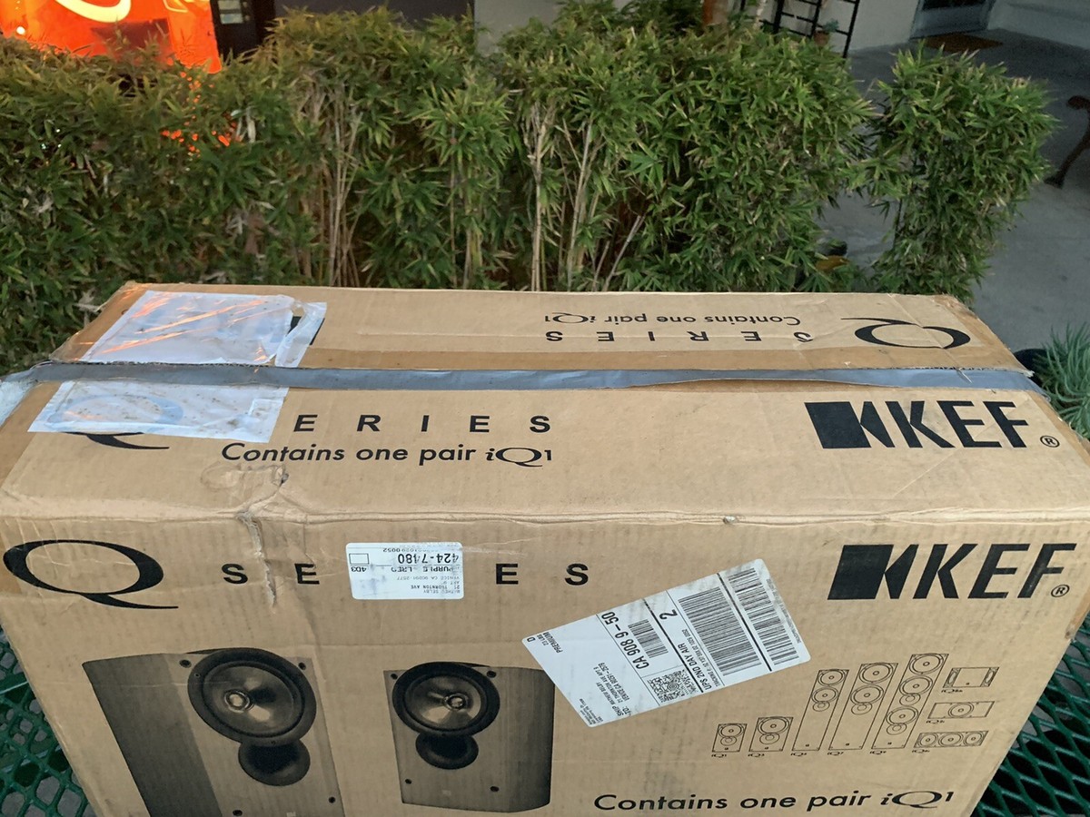 KEF iQ1 SP 3499, Bi-Wired, Black Grain Speakers W Original KEF iQ1 SP 3499, Bi-Wired, Black Grain Speakers W Original