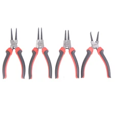 Heavy Duty 7inch Internal External Circlip Straight Bent 4pc Snap Ring Plier Set