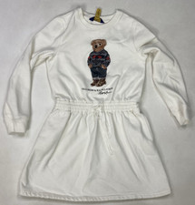 Polo Ralph Lauren Bear Fleece Sweatshirt Dress Girls Medium 8-10 Long Sleeve