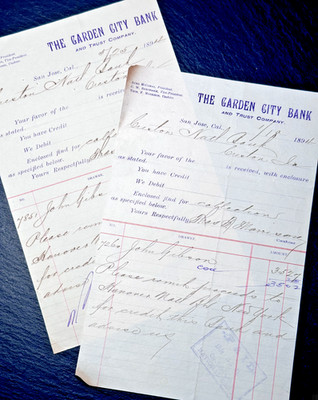 1894 THE GARDEN CITY BANK AND TRUST COMPANY SAN JOSE, CA COLLECTION NOTES