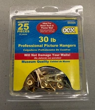 30 lb Professional Picture Hangers 25pcs – Heavy Duty Wall Hooks - New Free Ship
