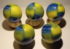 5 Vintage Marble King - Cub Scout Blended Hybrid Rainbow Paden City Mostly Mint