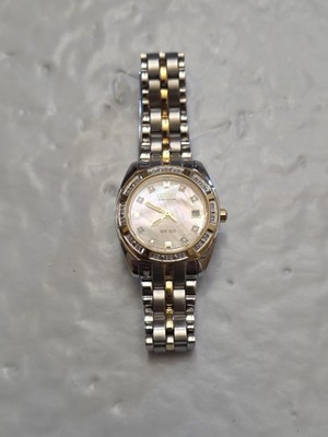 Citizen Eco-Drive Watch WR 100 Mother Of Pearl Dial Diamond Accent Running D6