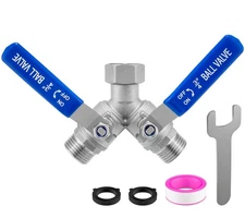 Garden Hose Splitter 2 Way Heavy Duty, 304 Stainless Steel Water Hose Splitter