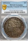 1892-CC $1 Morgan Silver Dollar XF Detail - Carson City - Toned